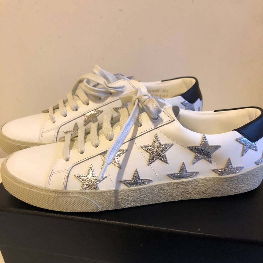 Saint Laurent Court Classic appliquéd sneakers